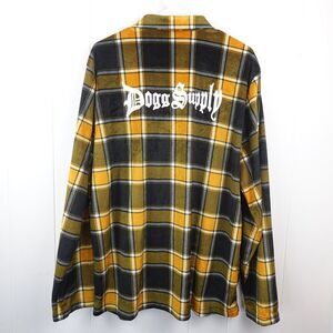 Snoop Dogg Supply Shirt Mens Yellow Black Fleece Flannel X-Large